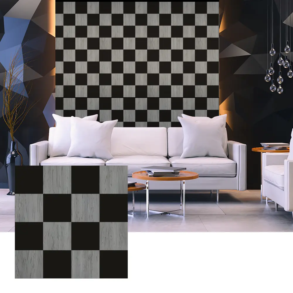 Ички дубалдын дизайны үчүн 3D Wood Veneer акустикалык панелдери