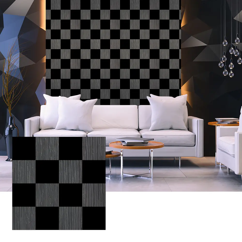 Ички дубалдын дизайны үчүн 3D Wood Veneer акустикалык панелдери