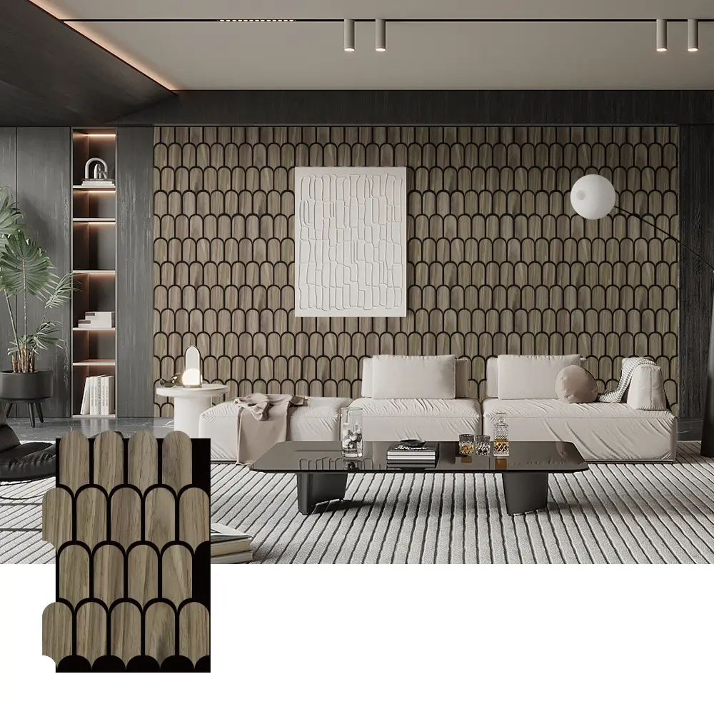 Кеңсе жана жолугушуу бөлмөлөрү үчүн акустикалык Wood Slat панелдер