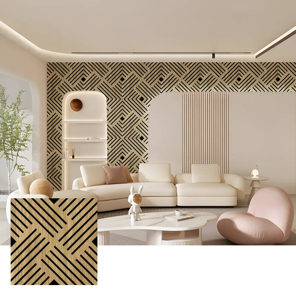 Ички дубалдар үчүн экологиялык таза Wood Slat акустикалык панелдер