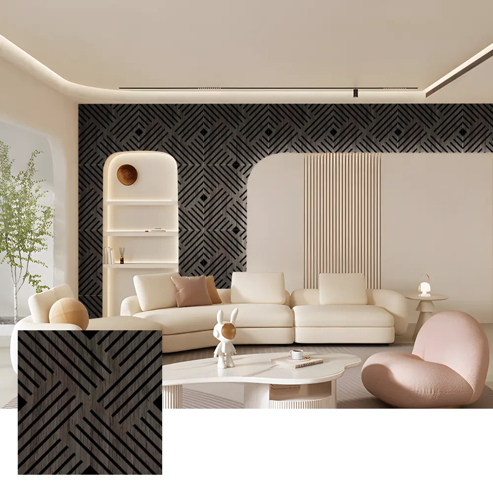 Ички дубалдар үчүн экологиялык таза Wood Slat акустикалык панелдер
