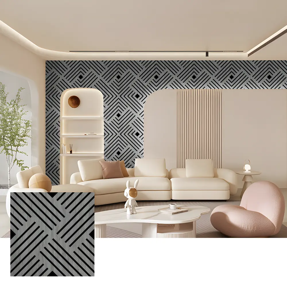 Ички дубалдар үчүн экологиялык таза Wood Slat акустикалык панелдер
