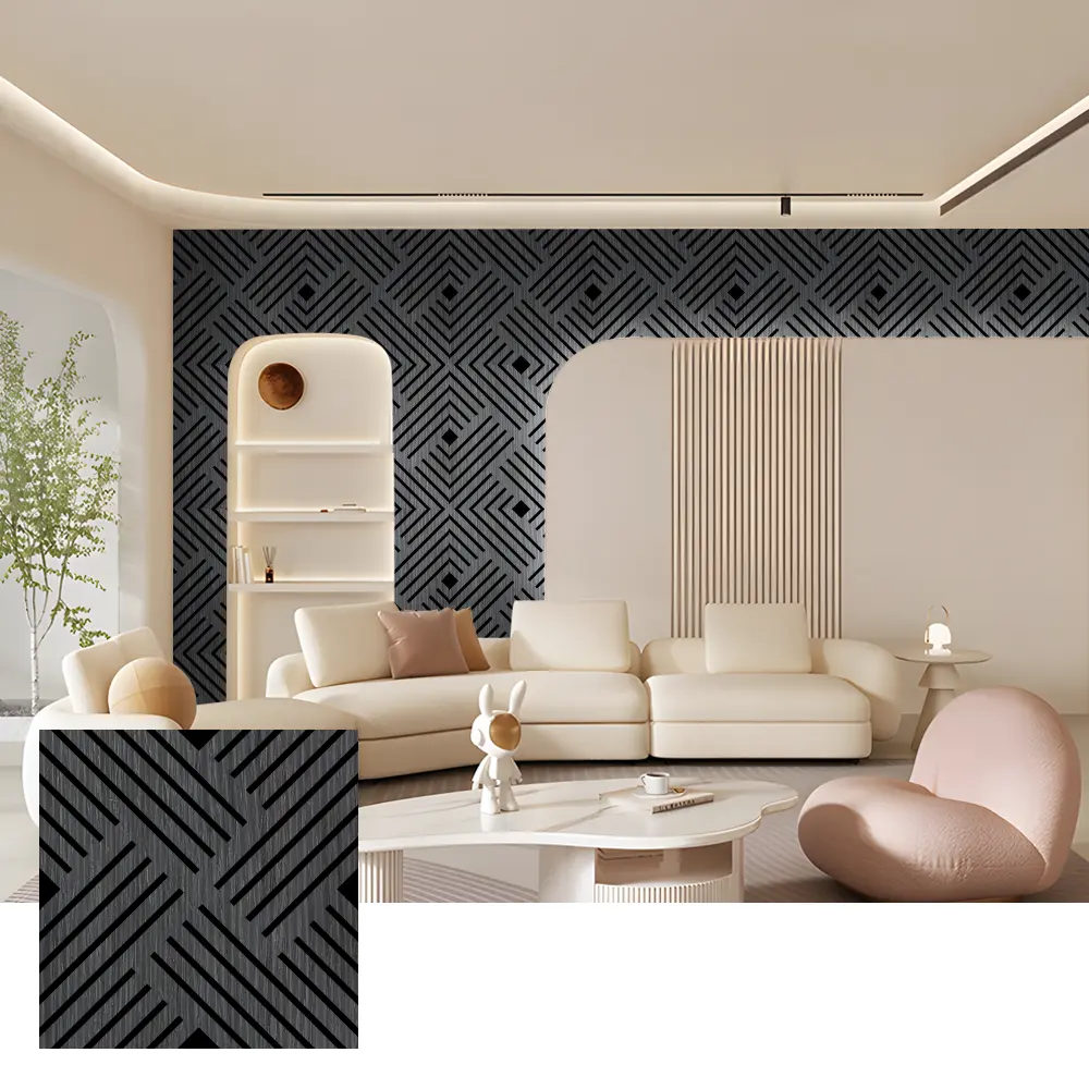 Ички дубалдар үчүн экологиялык таза Wood Slat акустикалык панелдер