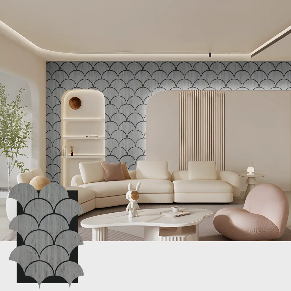 Ички мейкиндиктер үчүн Grooved Wood акустикалык панелдер