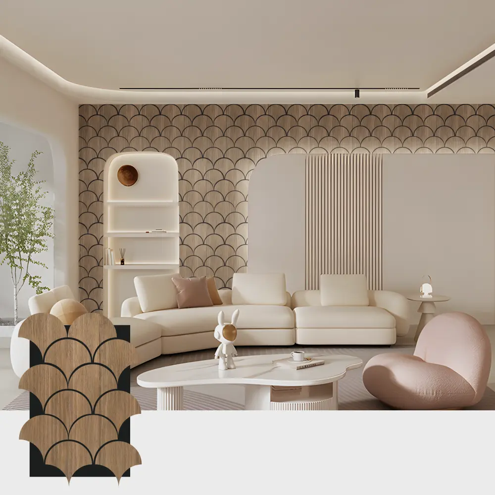 Ички мейкиндиктер үчүн Grooved Wood акустикалык панелдер
