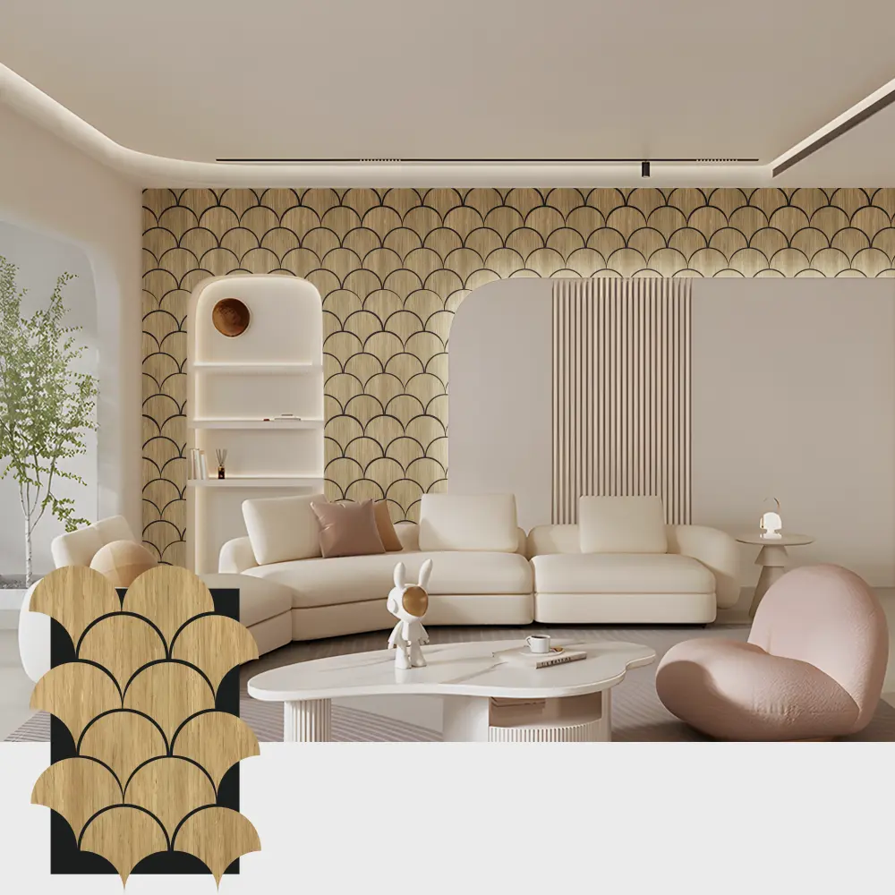 Ички мейкиндиктер үчүн Grooved Wood акустикалык панелдер
