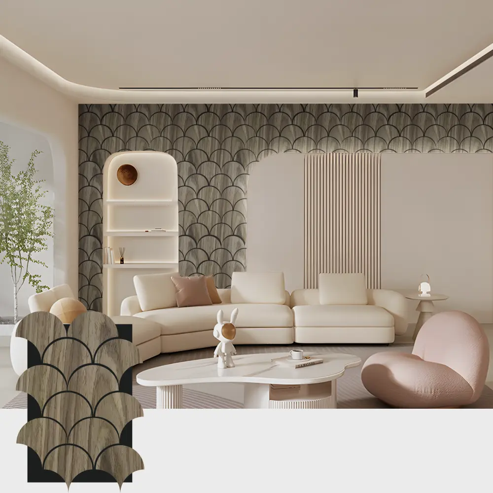 Ички мейкиндиктер үчүн Grooved Wood акустикалык панелдер