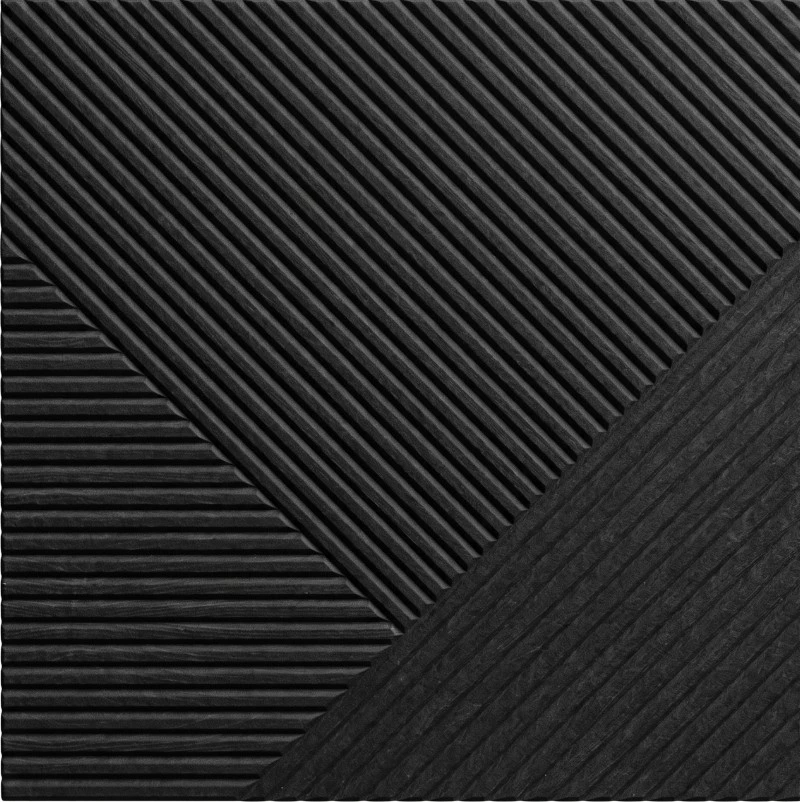 Wonear 3D UV-басылган Grooved PET көмүр кара жыгач панели