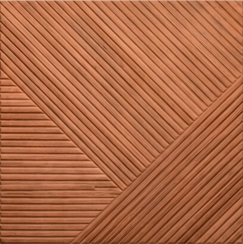 Wonear 3D UV-басылган Grooved PET Teak Chevron панели Wonear 3D UV-басылган Grooved PET Teak Chevron панели